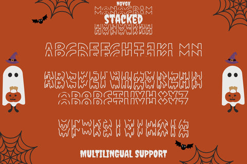 Novox Ghost Stacked Monogram Font Dm Letter Studio 