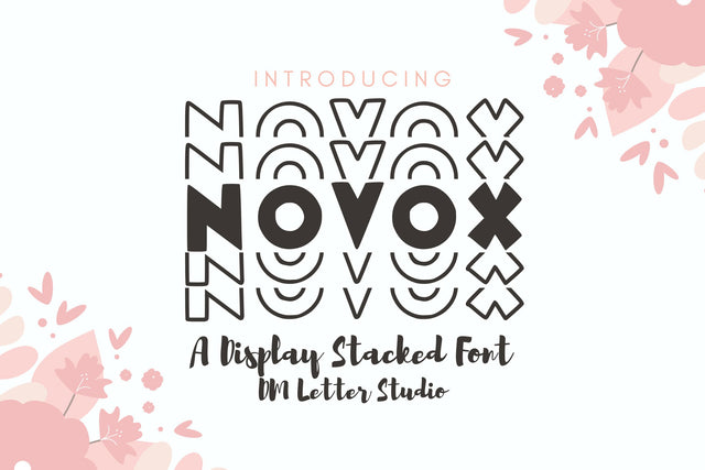 Novox Stacked Font Dm Letter Studio 