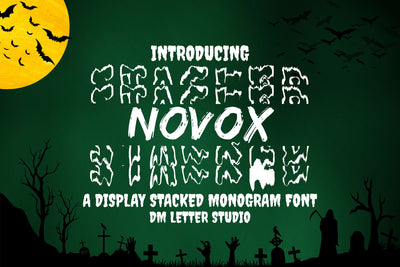 Novox Stacked Monogram Font Dm Letter Studio 