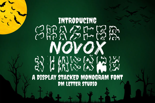 Novox Stacked Monogram Font Dm Letter Studio 