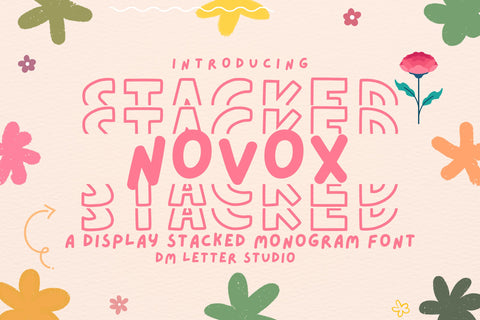 Novox Stacked Monogram Regular Font Dm Letter Studio 