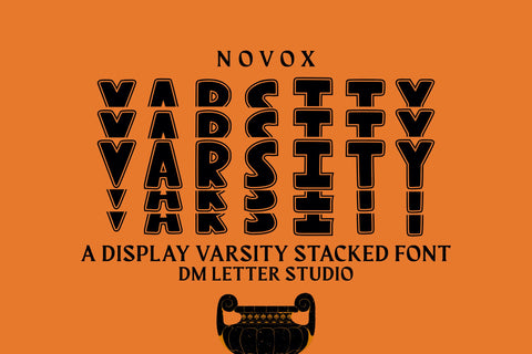 Novox Varsity Stacked Font Dm Letter Studio 