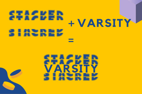 Novox Varsity Stacked Monogram Font Dm Letter Studio 