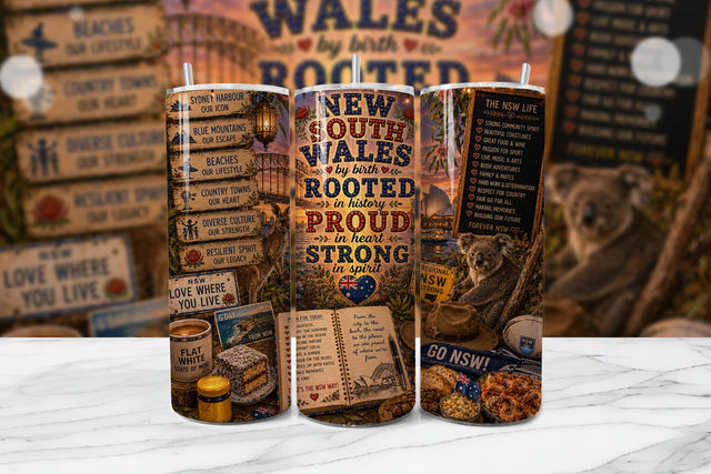 NSW New South Wales Tumbler Wrap PNG Sublimation BijouBay 