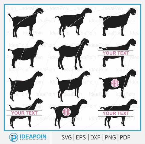 Nubian Show Goat svg, Show Goat SVG, Nubian Monogram SVG, Goat SVG, Goat Farm, Agriculture Fair animals, Nubian Goat Silhouette, Stock Show SVG Dinvect 