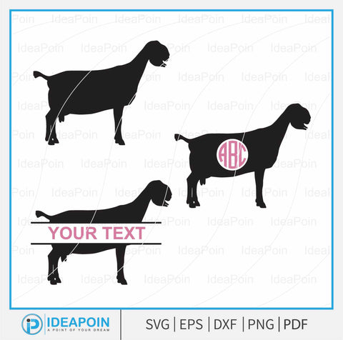 Nubian Show Goat svg, Show Goat SVG, Nubian Monogram SVG, Goat SVG, Goat Farm, Agriculture Fair animals, Nubian Goat Silhouette, Stock Show SVG Dinvect 