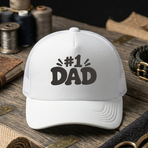 Number 1 Dad Embroidery Design – #1 Dad Father's Day Gift Machine Embroidery File Embroidery/Applique DESIGNS PatternFeed8 