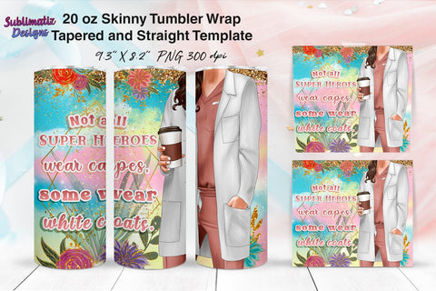 Nurse 20 oz Skinny Tumbler Wrap | Nurse's Day Tumbler Wrap Sublimation Design Sublimation Sublimatiz Designs 