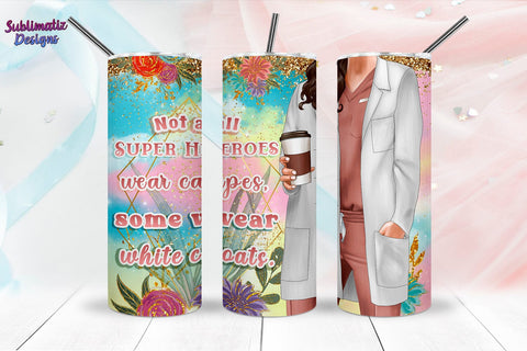 Nurse 20 oz Skinny Tumbler Wrap | Nurse's Day Tumbler Wrap Sublimation Design Sublimation Sublimatiz Designs 