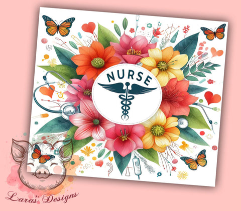 Nurse 20oz Tumbler Png, Straight & Tapered Tumbler Png, Nurse Affirmations Tumbler Png, Digital Download PNG Sublimation Lara' s Designs 