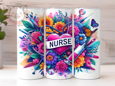 Nurse 20oz Tumbler Png, Straight & Tapered Tumbler Png, Nurse Affirmations Tumbler Png, Digital Download PNG Sublimation Lara' s Designs 