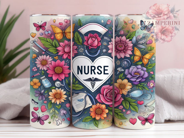 Nurse 20oz Tumbler Wrap PNG, Nursing Tumbler Png, Straight & Tapered Tumbler Wrap, Instant Digital Download Sublimation Li Zamperini 