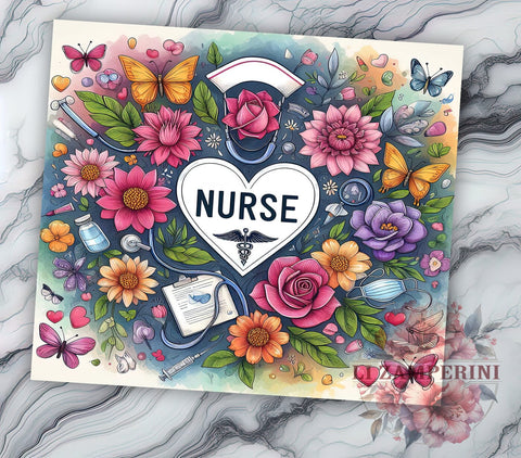 Nurse 20oz Tumbler Wrap PNG, Nursing Tumbler Png, Straight & Tapered Tumbler Wrap, Instant Digital Download Sublimation Li Zamperini 