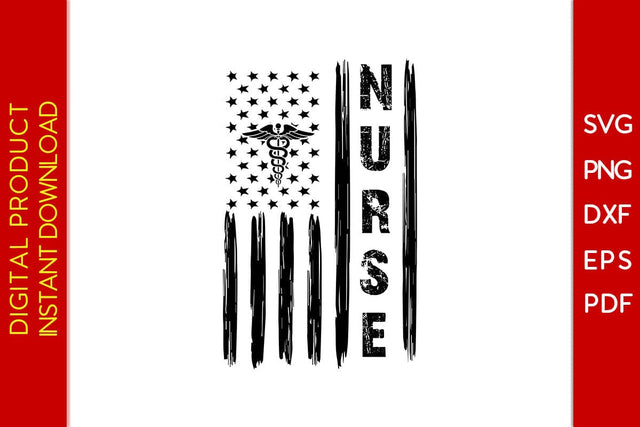 Nurse American Flag SVG PNG PDF Cut File SVG Creativedesigntee 