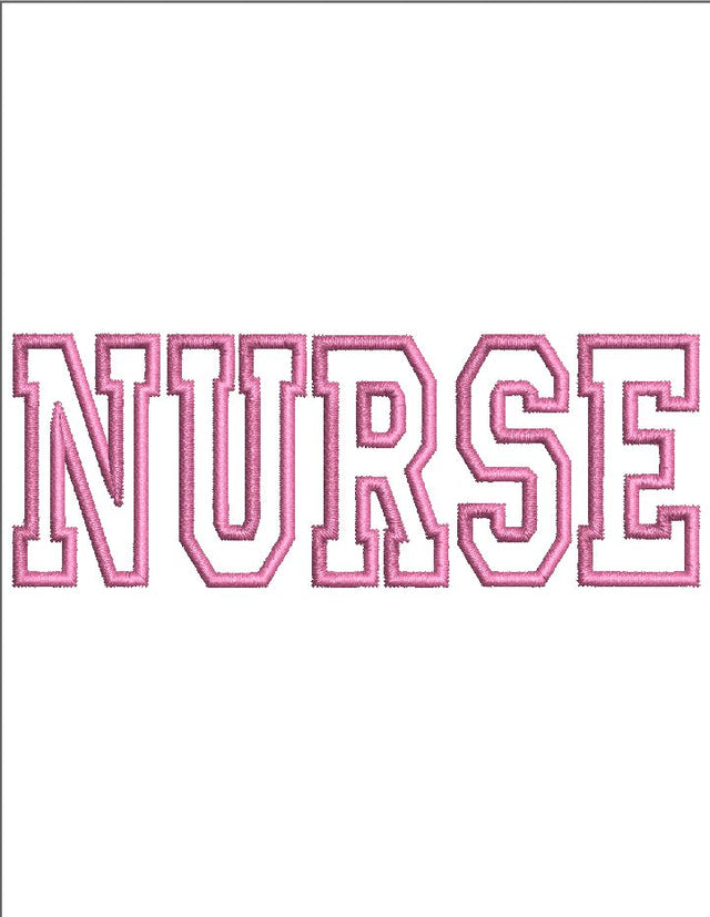 Nurse Applique Embroidery Design 4 Sizes - File formats in pes,dst,jef,xxx,exp,vip,vp3, popular, file, rn, nursing, medical, cute, trending Embroidery/Applique DESIGNS AestheticdesignsE 