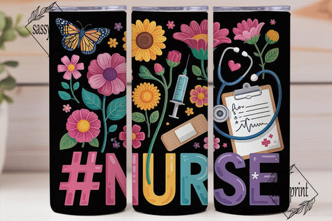 Nurse Appreciation 20oz Tumbler Wrap Sublimation sassyprint 