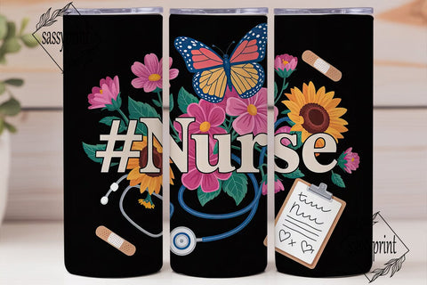 Nurse Appreciation 20oz Tumbler Wrap Sublimation sassyprint 