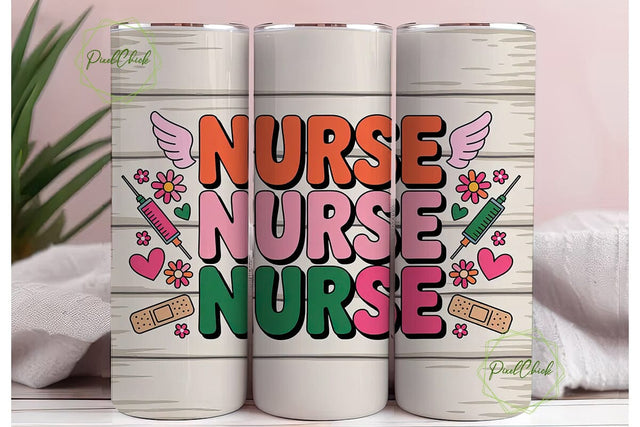 Nurse Appreciation Tumbler Wrap Sublimation PixelChick 