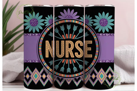 Nurse Beaded Mandala 20oz Tumbler Sublimation PixelChick 