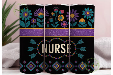 Nurse Beaded Mandala 20oz Tumbler Sublimation PixelChick 