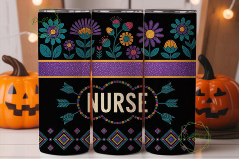 Nurse Beaded Mandala 20oz Tumbler Sublimation PixelChick 