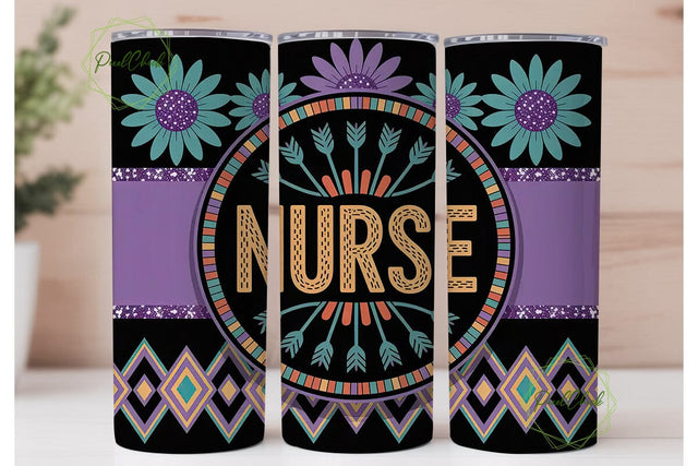 Nurse Beaded Mandala 20oz Tumbler Sublimation PixelChick 