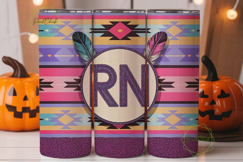 Nurse Beaded RN Tumbler Wrap Sublimation PixelChick 