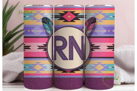 Nurse Beaded RN Tumbler Wrap Sublimation PixelChick 