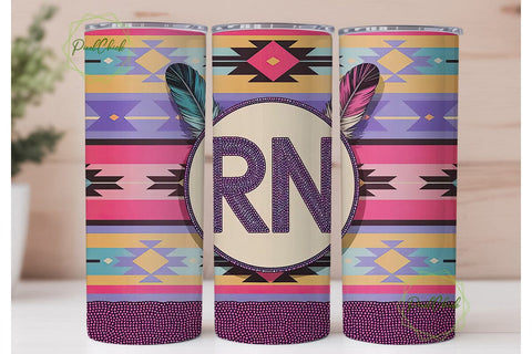 Nurse Beaded RN Tumbler Wrap Sublimation PixelChick 