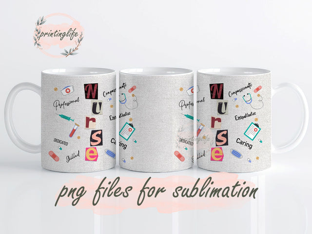 Nurse Breath Dragonfly Mug Wrap Design, Instant Digital Design Download Mug Wrap Design, Mug Design PNG Sublimation PrintingLife 