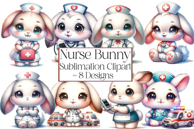 Nurse Bunny Sublimation ,Illustrator Clipart,Quotes and Sayings,Food & Drink,On Sale, Print & Cut Sublimation Newmockups 