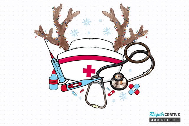 Nurse christmas clipart png design Sublimation Regulrcrative 