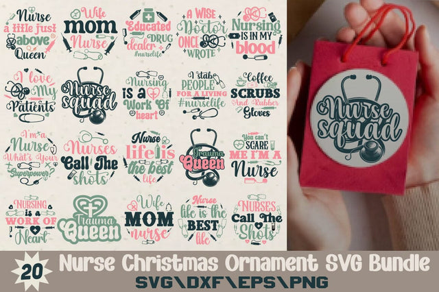Nurse Christmas Ornament SVG Bundle SVG Angelina750 