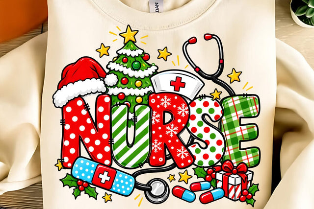 Nurse Christmas PNG, Merry Christmas PNG Sublimation DesignPlante 503 