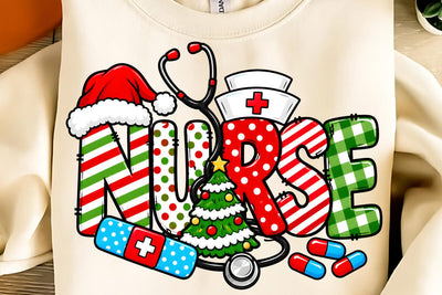 Nurse Christmas PNG, Merry Christmas PNG Sublimation DesignPlante 503 