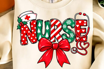 Nurse Christmas PNG, Merry Christmas PNG Sublimation DesignPlante 503 