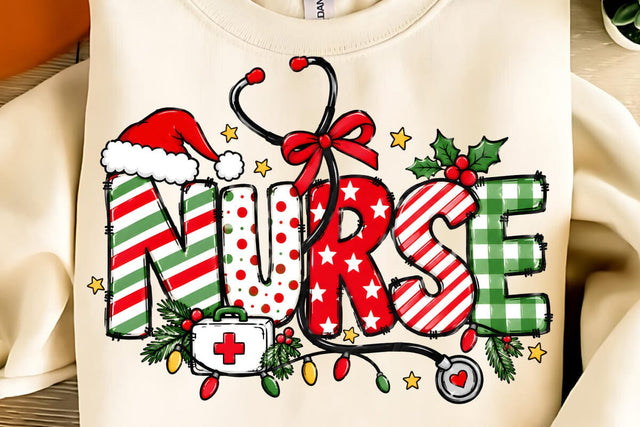 Nurse Christmas PNG, Merry Christmas PNG Sublimation DesignPlante 503 