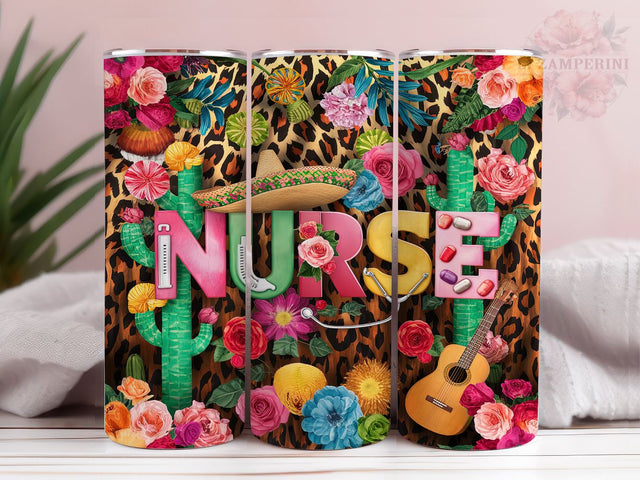 Nurse Cinco De Mayo 20oz Tumbler Wrap PNG, Nurse Tumbler Png, Straight & Tapered Tumbler Wrap, Instant Digital Download Sublimation Li Zamperini 