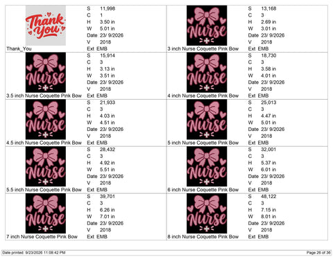 Nurse Coquette Bow Embroidery Design – Pink Bow Hearts Medical Cross Machine Embroidery File Embroidery/Applique DESIGNS PatternFeed8 