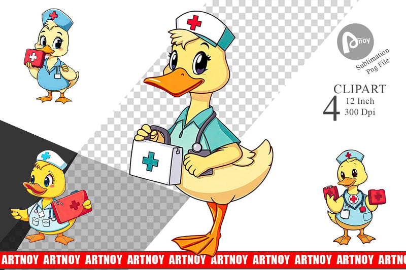 Nurse Duck Clipart Sublimation artnoy 