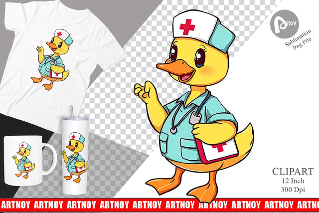 Nurse Duck Clipart Sublimation artnoy 