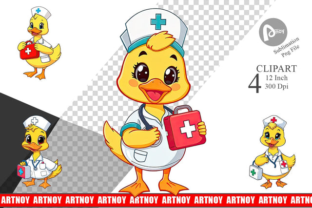Nurse Duck Clipart Sublimation artnoy 