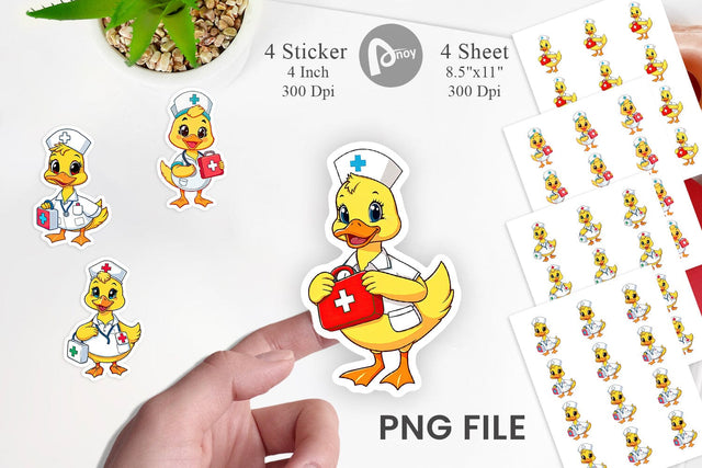 Nurse Duck Sticker Vol 2 Sublimation artnoy 