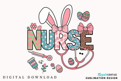 Nurse Easter Bunny PNG, Easter Nurse Coquette PNG, Stethoscope PNG, Happy Easter PNG, Nurse Easter Shirt Design, School Nurse PNG, Nurse Easter Bunny PNG Sublimation Regulrcrative 