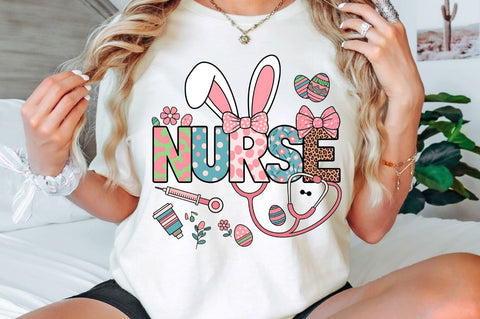 Nurse Easter Bunny PNG, Easter Nurse Coquette PNG, Stethoscope PNG, Happy Easter PNG, Nurse Easter Shirt Design, School Nurse PNG, Nurse Easter Bunny PNG Sublimation Regulrcrative 