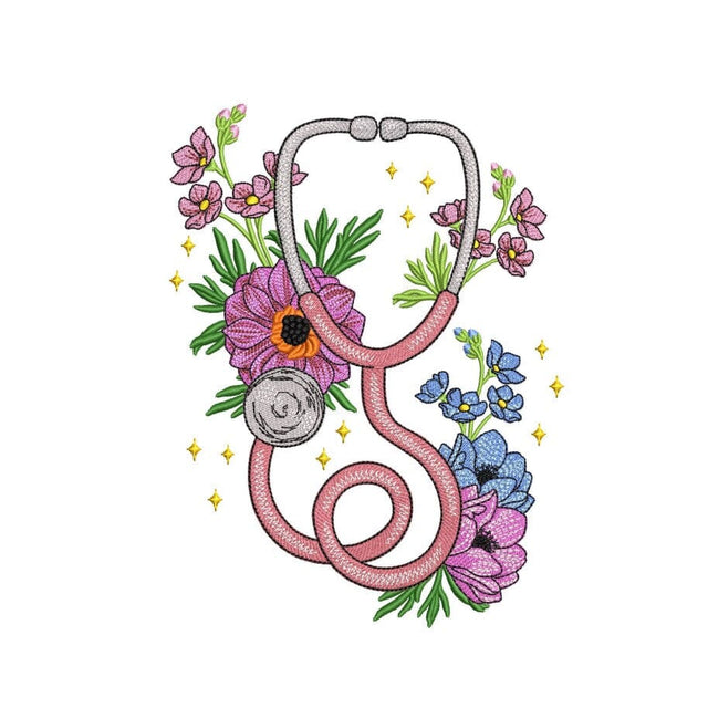 Nurse Embroidery Design, Stethoscope Embroidery File, 3 sizes, Instant download Embroidery/Applique DESIGNS Nino Nadaraia 