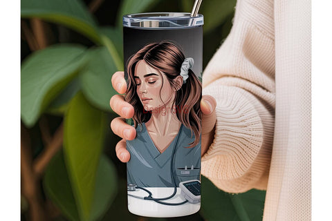 Nurse Floral Tumbler Wrap PNG Sublimation DesignSVG 