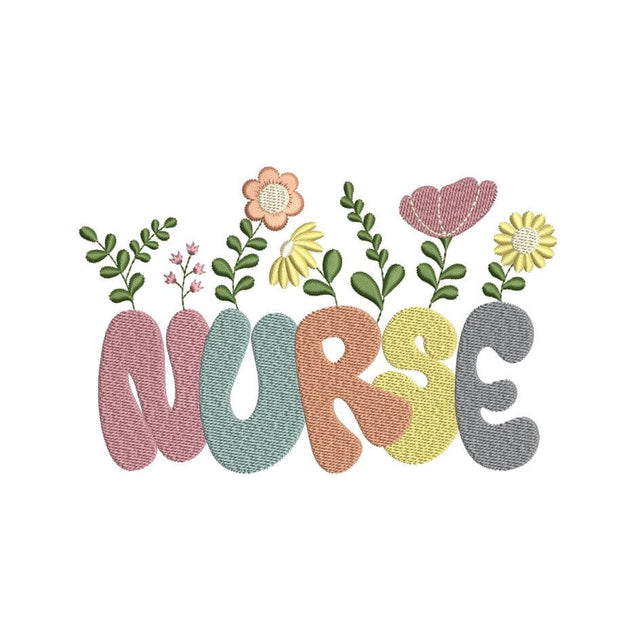 Nurse Flower Embroidery Design, 3 sizes, Instant Download Embroidery/Applique DESIGNS Nino Nadaraia 