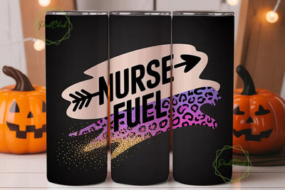Nurse Fuel Leopard 20oz Tumbler Wrap Sublimation PixelChick 