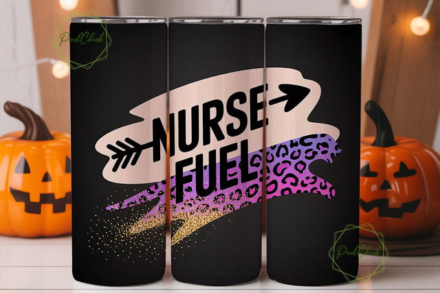 Nurse Fuel Leopard 20oz Tumbler Wrap Sublimation PixelChick 